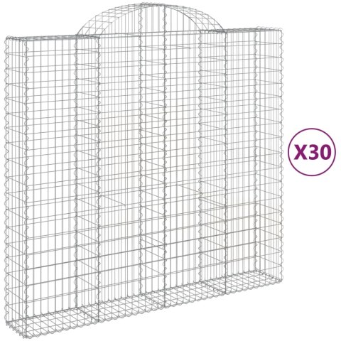 Kosze gabionowe, 30 szt, 200x50x180/200cm, galwanizowane żelazo