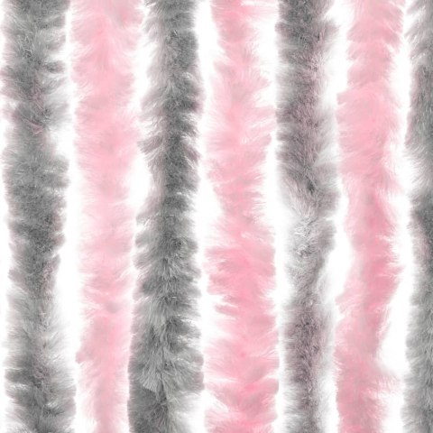 Zasłona przeciwko owadom, srebrno-różowa, 56x185 cm, szenil