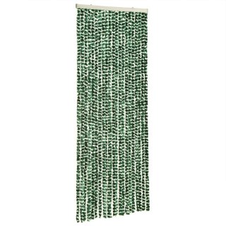 Zasłona przeciwko owadom, zielono-biała, 56x200 cm, szenilowa