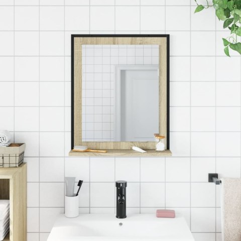 Lustro łazienkowe z półką, dąb sonoma, 50x12x60 cm