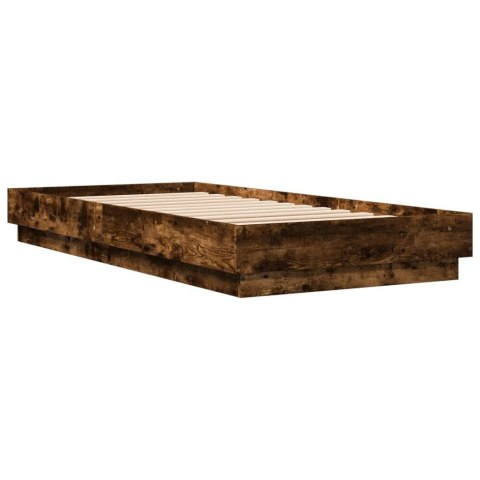 Rama łóżka, przydymiony dąb, 90x200 cm, materiał drewnopochodny