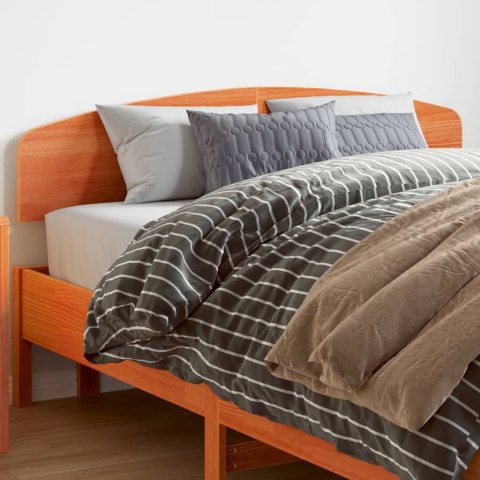 Wezgłowie do łóżka, woskowy brąz, 140 cm, lite drewno sosnowe