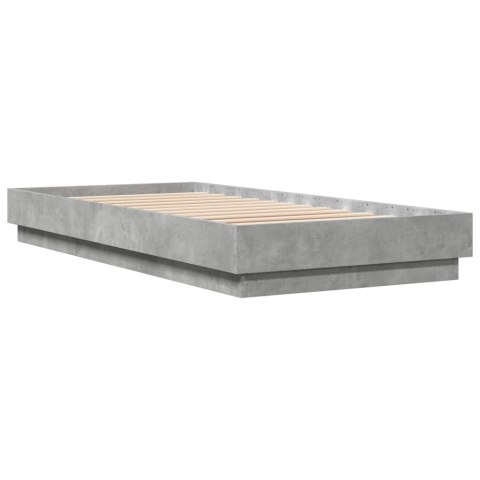 Rama łóżka, szarość betonu, 90x200 cm, materiał drewnopochodny
