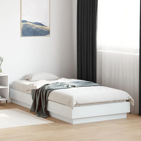 Rama łóżka, biała, 90x200 cm, materiał drewnopochodny