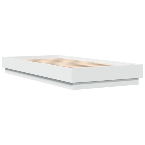Rama łóżka, biała, 90x200 cm, materiał drewnopochodny