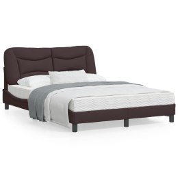 Rama łóżka z zagłówkiem, ciemnobrązowa 120x200 cm obita tkaniną