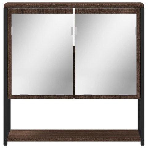 Szafka łazienkowa z lustrem, brązowy dąb, 60x16x60 cm