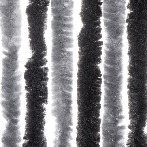 Zasłona przeciwko owadom, szaro-czarna, 90x200 cm , szenilowa