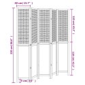Parawan pokojowy, 5-panelowy, ciemny brąz, lite drewno paulowni