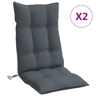 Poduszki na krzesła z wysokim oparciem, 2 szt., antracytowe