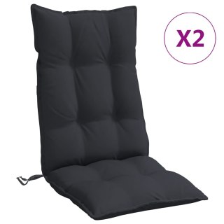 Poduszki na krzesła z wysokim oparciem, 2 szt., czarne, Oxford