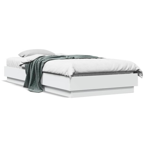 Rama łóżka z oświetleniem LED, biała, 100x200 cm