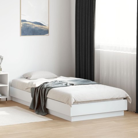Rama łóżka z oświetleniem LED, biała, 100x200 cm