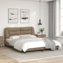 Rama łóżka z zagłówkiem, cappuccino, 160x200 cm, sztuczna skóra