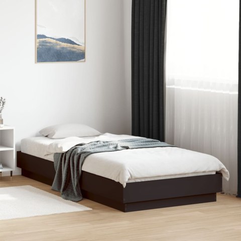 Rama łóżka z oświetleniem LED, czarna, 90x200 cm
