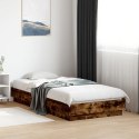 Rama łóżka z oświetleniem LED, przydymiony dąb, 75x190 cm