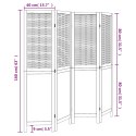 Parawan pokojowy, 4-panelowy, ciemny brąz, lite drewno paulowni