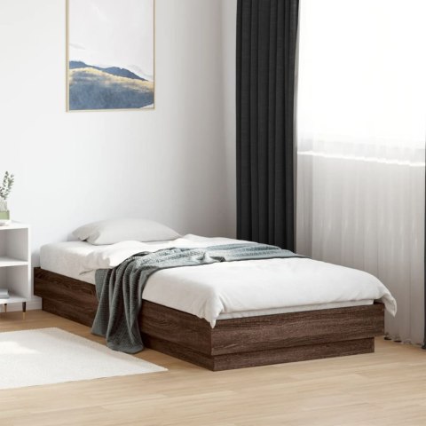 Rama łóżka z oświetleniem LED, brązowy dąb, 90x190 cm