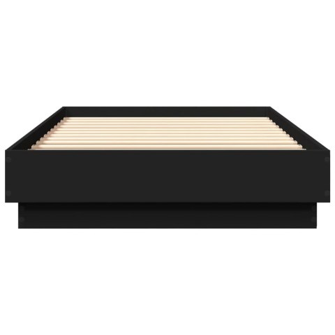 Rama łóżka z oświetleniem LED, czarna, 100x200 cm