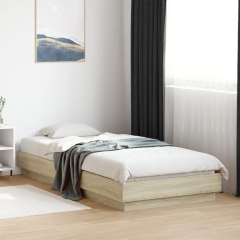 Rama łóżka z oświetleniem LED, dąb sonoma, 90x200 cm