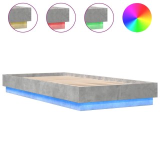 Rama łóżka z oświetleniem LED, szarość betonu, 100x200 cm