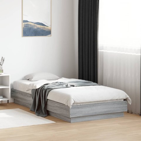 Rama łóżka z oświetleniem LED, szary dąb sonoma, 75x190 cm