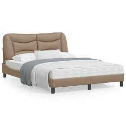 Rama łóżka z zagłówkiem, cappuccino, 140x200 cm, sztuczna skóra