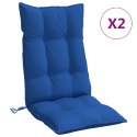 Poduszki na krzesła z wysokim oparciem, 2 szt, błękit królewski