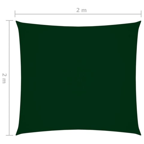 Żagiel ogrodowy, tkanina Oxford, kwadrat, 2x2 m, ciemnozielony