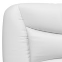 Rama łóżka z zagłówkiem, biało-czarna, 180x200 cm, ekoskóra