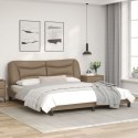 Rama łóżka z zagłówkiem, cappuccino, 180x200 cm, sztuczna skóra