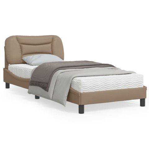 Rama łóżka z zagłówkiem, cappuccino, 80x200 cm, sztuczna skóra
