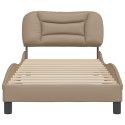 Rama łóżka z zagłówkiem, cappuccino, 80x200 cm, sztuczna skóra