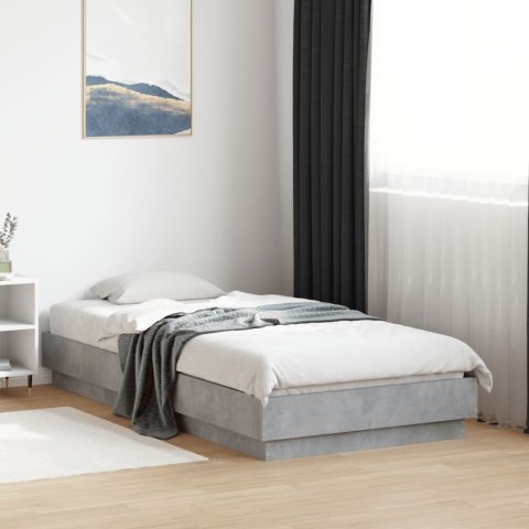 Rama łóżka z oświetleniem LED, szarość betonu, 75x190 cm