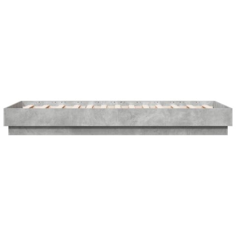 Rama łóżka z oświetleniem LED, szarość betonu, 75x190 cm