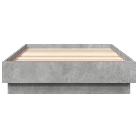 Rama łóżka z oświetleniem LED, szarość betonu, 90x190 cm