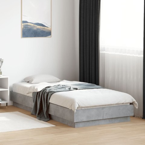 Rama łóżka z oświetleniem LED, szarość betonu, 90x200 cm