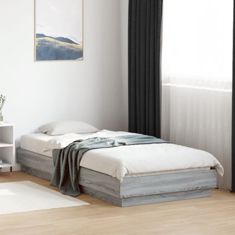 Rama łóżka z oświetleniem LED, szary dąb sonoma, 90x200 cm