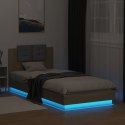 Rama łóżka z wezgłowiem i LED, dąb sonoma, 90x200 cm