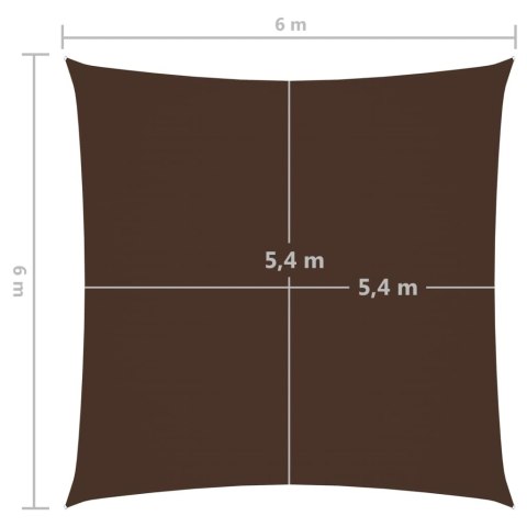 Żagiel ogrodowy, tkanina Oxford, kwadratowy, 6x6 m, brązowy