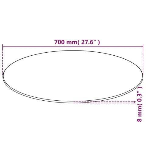  Blat stołu szklany, okrągły, 700 mm