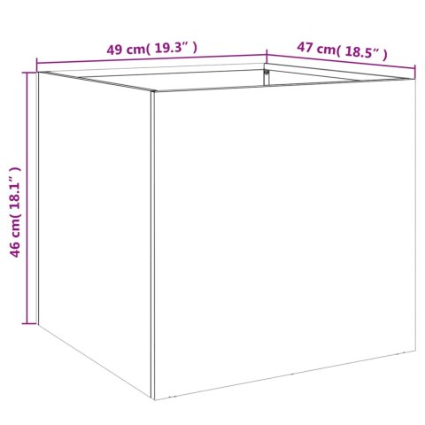 Donice, 2 szt., oliwkowe, 49x47x46 cm, stal walcowana na zimno