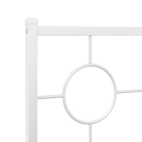  Metalowa rama łóżka z wezgłowiem, biała, 100x190 cm