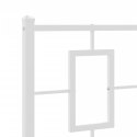  Metalowa rama łóżka z wezgłowiem, biała, 107x203 cm