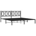  Metalowa rama łóżka z wezgłowiem, czarna, 183x213 cm