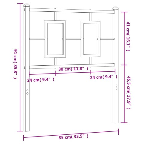  Metalowe wezgłowie, białe, 80 cm