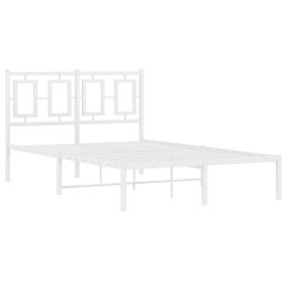  Metalowa rama łóżka z wezgłowiem, biała, 120x190 cm