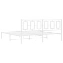  Metalowa rama łóżka z wezgłowiem, biała, 183x213 cm