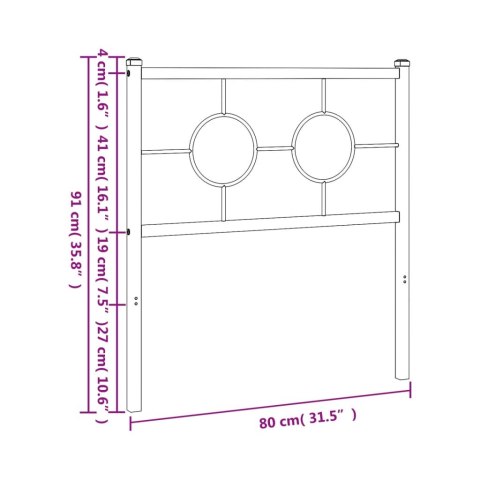  Metalowe wezgłowie, białe, 75 cm