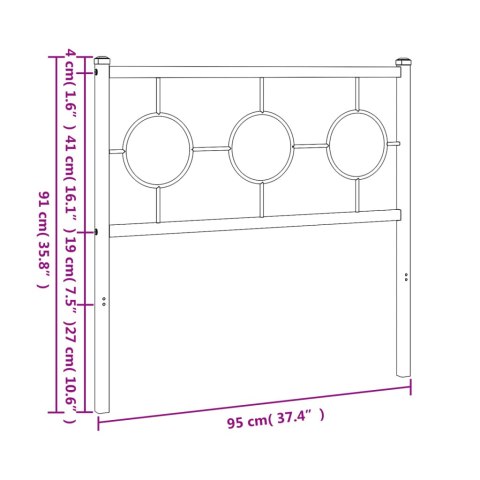  Metalowe wezgłowie, białe, 90 cm